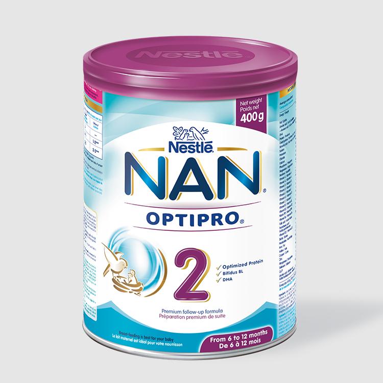Fórmula Infantil NAN 2 Optimal Pro de 6 a 12 Meses, 360 gr.